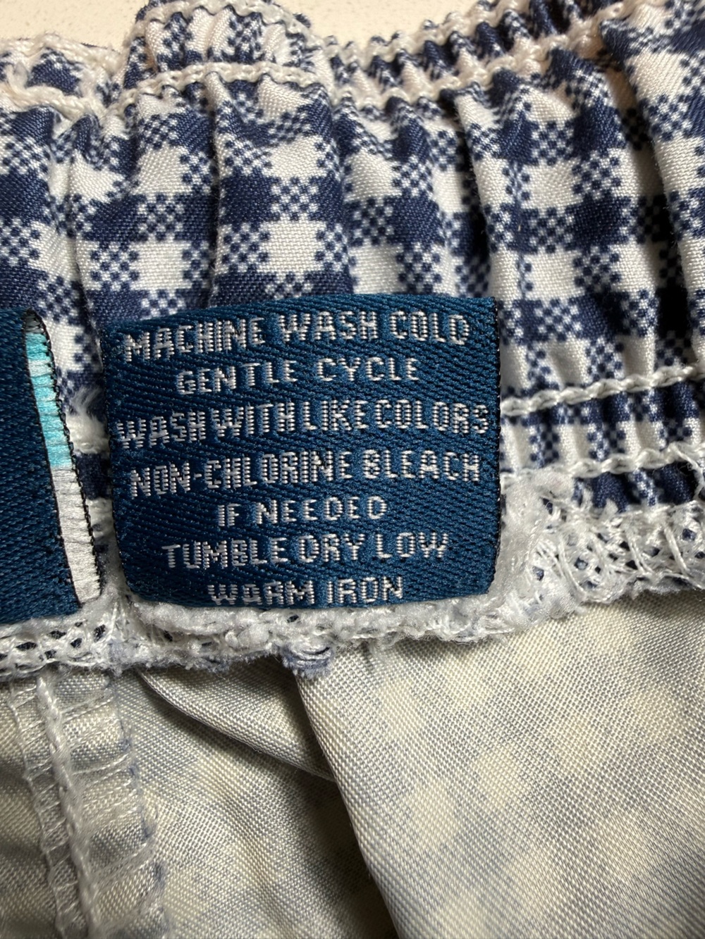 Kanu Surf Men’s Navy White Gingham Plaid Swim Trunks Drawstring Size M - Picture 6 of 9